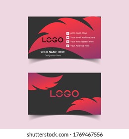Vector Modern Creative and Clean Business Card Template, professionelle, kreative, dunkle Visitenkarte, luxuriöse Visitenkarte, violett, violetter Himmel, Farbvorlage, abstrakte, kreative Visitenkarte