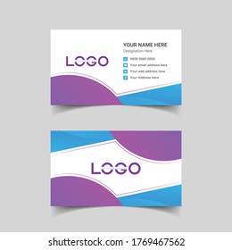 Vector Modern Creative and Clean Business Card Template, professional creative dark business card, luxury style business card purple, purple sky, colors template, abstract creative business card