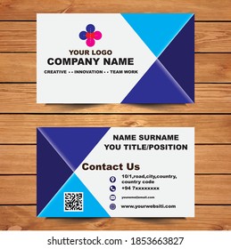 Plantilla de tarjeta de visita Vector Moderno, creativa y limpia.