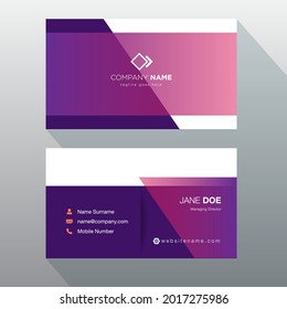 Plantilla de tarjeta de visita Vector moderna, creativa y limpia, plantilla de tarjeta de visita de doble cara creativa y limpia. Ilustración de vectores de diseño plano. Diseño estacional