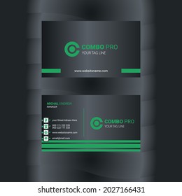 Vector Modern Creative and Clean Business Card Template For Personal and Commercia. Business card in modern luxury style  color.
