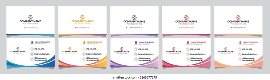 Moderne, kreative und saubere Visitenkartenvorlage. Flatdesign-Farbkorrektur