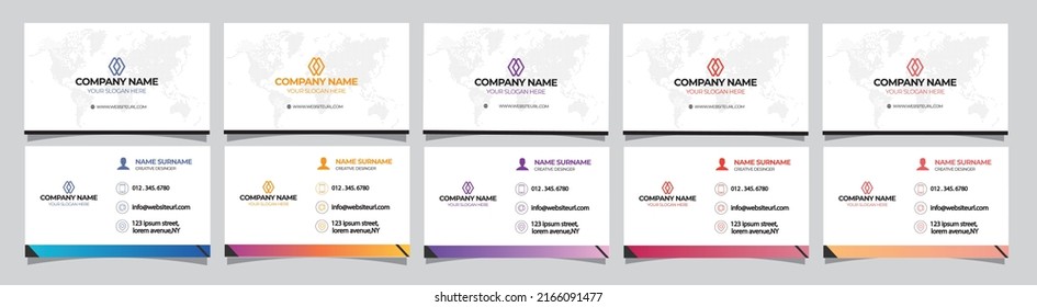 Plantilla de tarjeta profesional moderna, creativa y limpia. Diseño plano