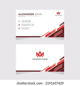 Vector Modern Creative and Clean Business Card Template, Red Business card vector background