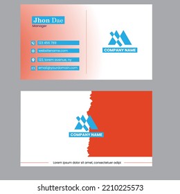 Plantilla de tarjeta de visita Vector Moderno, creativa y limpia. Plantilla de tarjeta de visita simple y limpia, tarjeta de nombre horizontal moderna, Ilustración vectorial de estilo plano. Diseño de galería de arte.