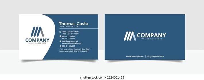 Plantilla de tarjeta de visita Vector Moderno, creativa y limpia.