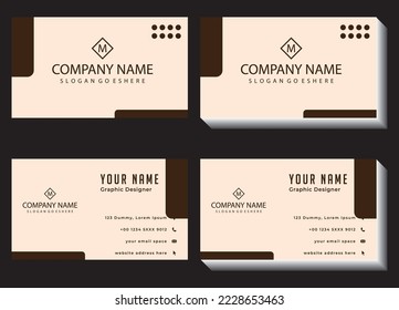 Vector Modern Creative and Clean business card template design. Two sided black background.