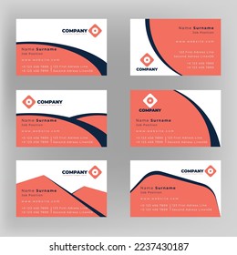 Vector Modern Creative and Clean Business Card Template. Horizontal name card set. Stylish stationery design and visiting card combo. Creative and professional business card design