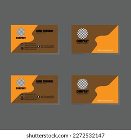Plantilla de tarjeta profesional moderna, creativa y limpia.Color naranja de la plantilla de la tarjeta de visita creativa.Diseño plano, fondo abstracto de portada moderna. Gráfica de tono de color Pastel.