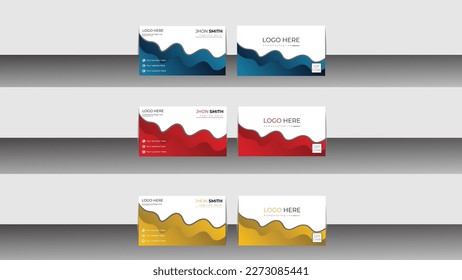 Vector Modern Creative and Clean Business Card. Double sided template layout. Portrait and landscape orientation. Vector, color, graphic,