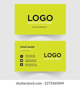 Moderne, kreative und saubere Visitenkartenvorlage.Gelb, Schwarz und Weiß Flaches Design.