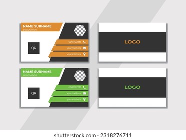 Vector Modern Creative and Clean Business Card Template Business card vector background modern design vector Vertical business card print template. Black and yellow colours. Clean flat design. Vector 