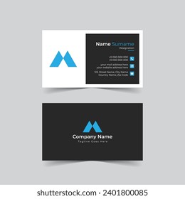 Vector modern creative and clean business card template. Double-sided business card for business and personal use