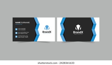 Vector modern creative and clean business card template. Double-sided business card for business and personal use