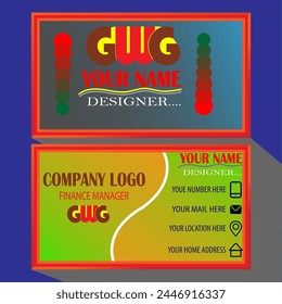 Vector Modern Creative and Clean Business Card Template. Double-sided Business Card Template. Flat Design Vector Illustration.