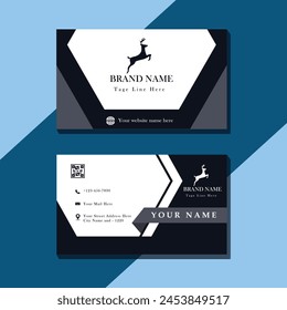 Vector Modern Creative and Clean Business Card Template black and white colour 