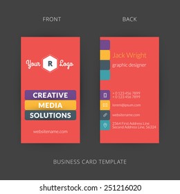 Vector modern creative and clean business card template. Flat design