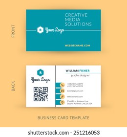 Vector modern creative and clean business card template. Flat design