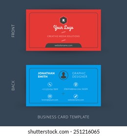 Vector modern creative and clean business card template. Flat design