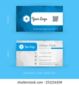 Vector modern creative and clean business card template. Flat design