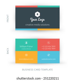 Vector modern creative and clean business card template. Flat design