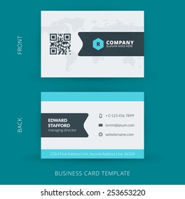 Vector modern creative and clean business card template. Flat design