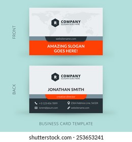 Vector modern creative and clean business card template. Flat design