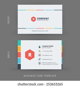 Vector modern creative and clean business card template. Flat design