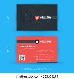 Vector modern creative and clean business card template. Flat design