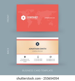 Vector modern creative and clean business card template. Flat design