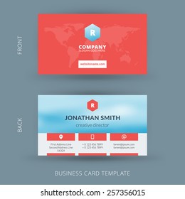 Vector modern creative and clean business card template. Flat design