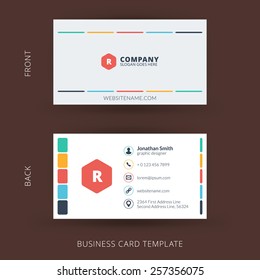 Vector modern creative and clean business card template. Flat design