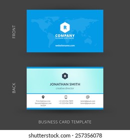 Vector modern creative and clean business card template. Flat design