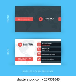 Vector modern creative and clean business card template. Flat design