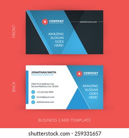 Vector modern creative and clean business card template. Flat design