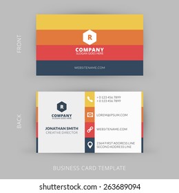 Vector modern creative and clean business card template. Flat design