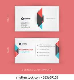 Vector modern creative and clean business card template. Flat design