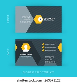 Vector modern creative and clean business card template. Flat design