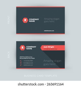 Vector modern creative and clean business card template. Flat design