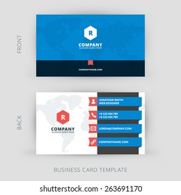 Vector modern creative and clean business card template. Flat design