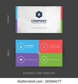 Vector modern creative and clean business card template. Flat design