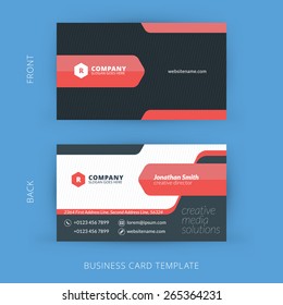 Vector modern creative and clean business card template. Flat design