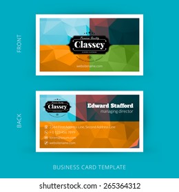 Vector modern creative and clean business card template. Flat design