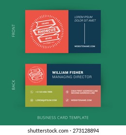 Vector modern creative and clean business card template. Flat design