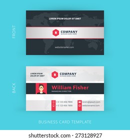 Vector modern creative and clean business card template. Flat design