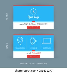 Vector Modern Creative and Clean Business Card Template. Flat Design