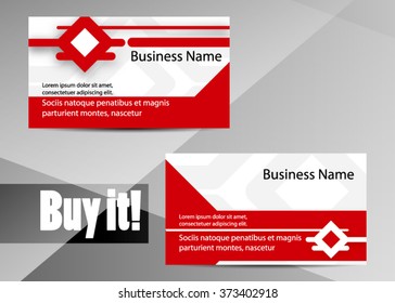 Vector modern creative and clean business card template. Flat design. Letter Logo Corporate Business card. Business card set template. Red color. Vector illustration.