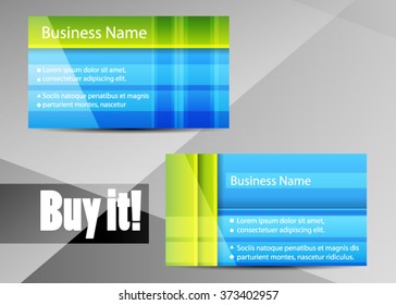 Vector modern creative and clean business card template. Flat design. Letter Logo Corporate Business card. Business card set template. Blue and green color. Vector illustration