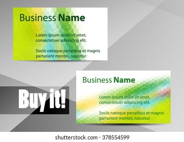 Vector modern creative and clean business card template. Flat design. Letter Logo Corporate Business card. Business card set template. Blue and green color. Vector illustration