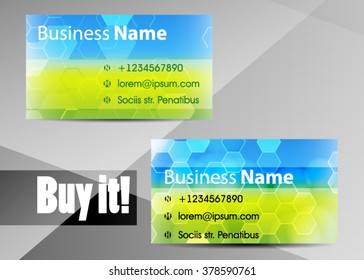 Vector modern creative and clean business card template. Flat design. Letter Logo Corporate Business card. Business card set template. Blue and color. Vector illustration